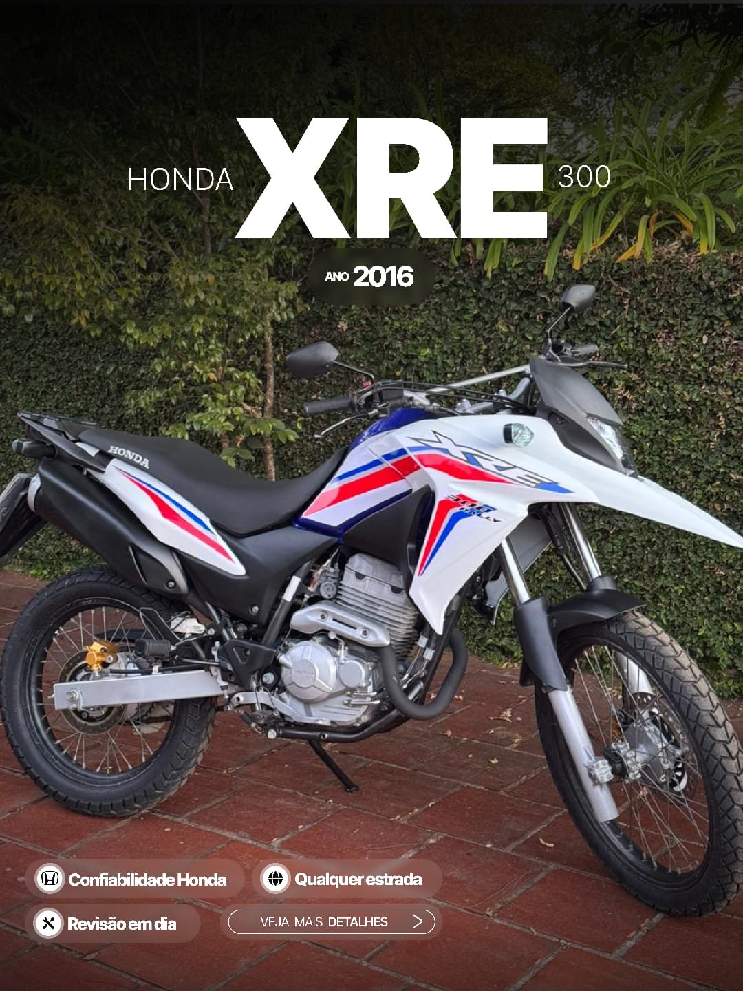 HONDA/XRE 300 ANO 2016
