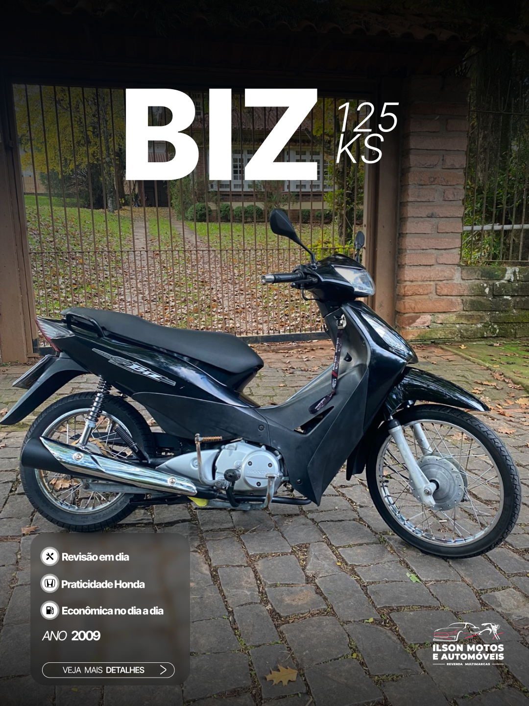 HONDA/BIZ 125 KS ANO 2009