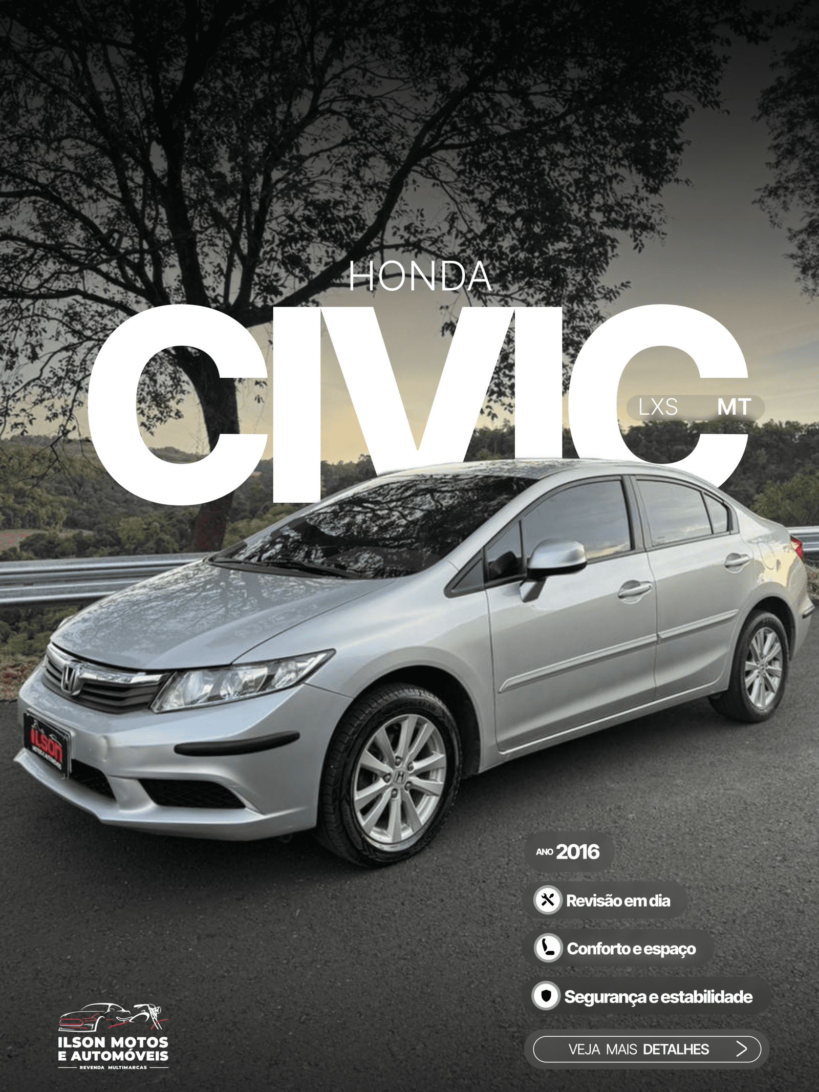 HONDA/CIVIC LXS MT ANO 2016