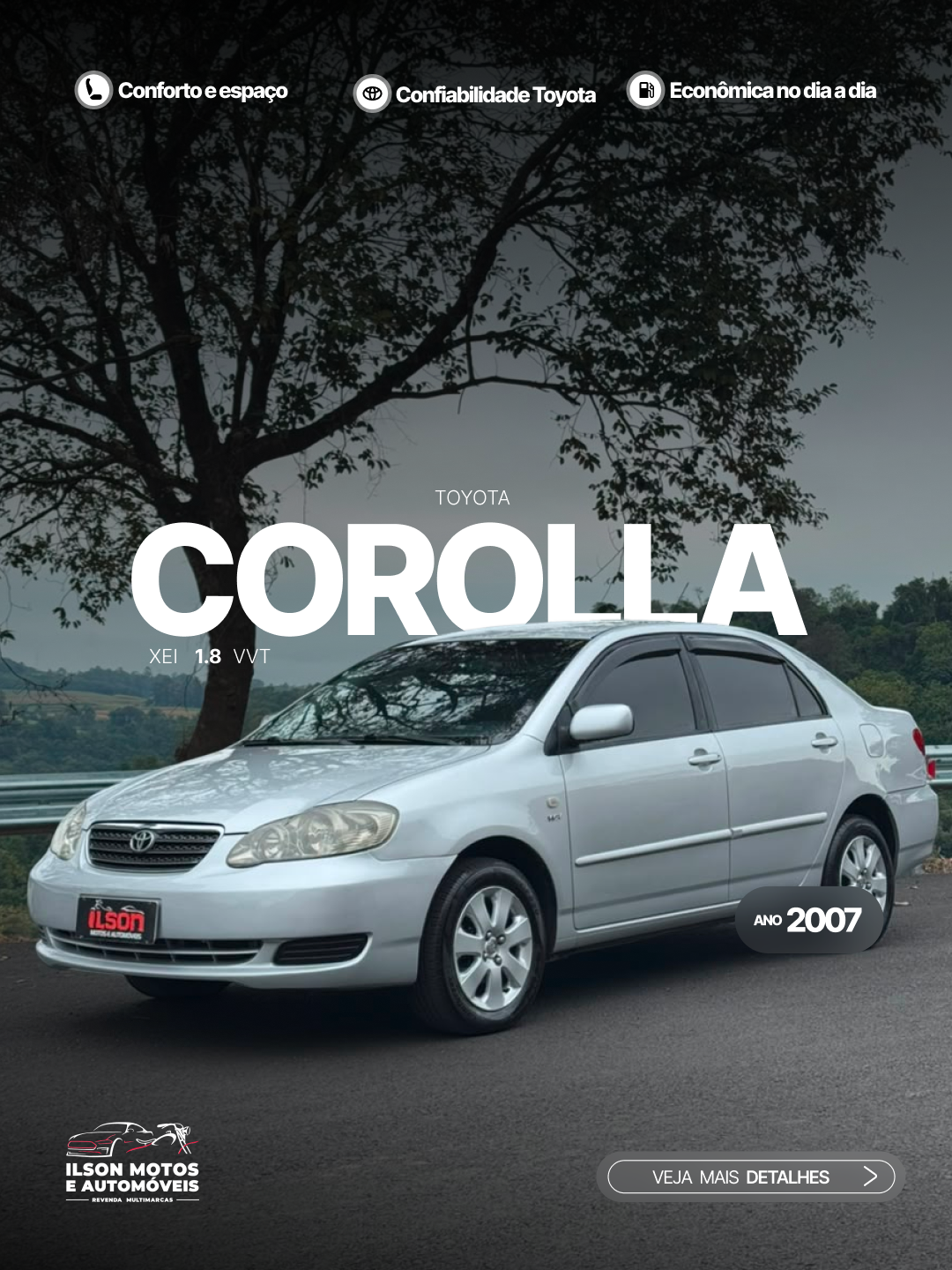TOYOTA/COROLLA XEI1.8VVT ANO 2007