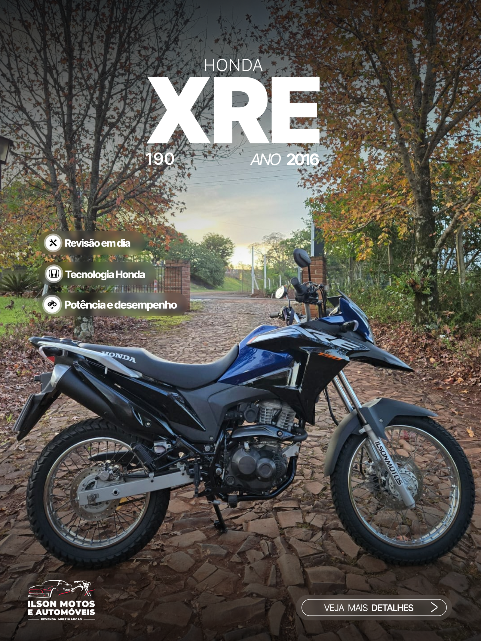 HONDA/XRE 190 ANO 2016