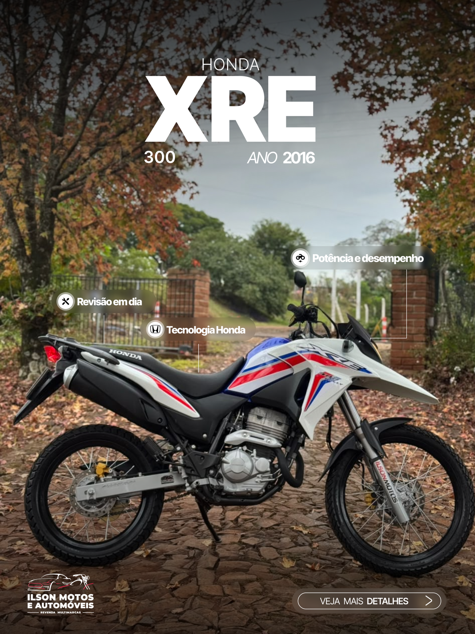 HONDA/XRE 300 ANO 2016